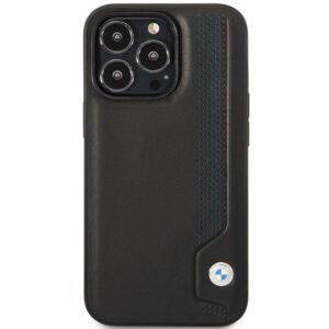 BMW BMHCP14X22RBDK dėklas Apple iPhone 14 Pro Max 6.7" juodos spalvos kietas dėklas Leather Blue Dots - Image 3