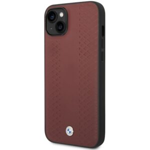 BMW BMHCP14S22RFGR dėklas Apple iPhone 14   15   13 6.1" burgundy Leather Diamond Pattern - Image 2