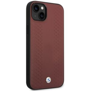 BMW BMHCP14S22RFGR dėklas Apple iPhone 14   15   13 6.1" burgundy Leather Diamond Pattern - Image 4