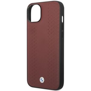 BMW BMHCP14S22RFGR dėklas Apple iPhone 14   15   13 6.1" burgundy Leather Diamond Pattern - Image 6