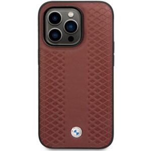 Dėklas BMW BMHCP14X22RFGR Apple iPhone 14 Pro Max 6,7" burgundy Leather Diamond Pattern - Image 3