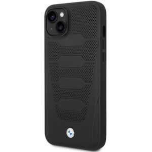 Dėklas BMW BMHCP14S22RPSK Apple iPhone 14 / 15 / 13 6.1" juodos spalvos Leather Seats Pattern - Image 4