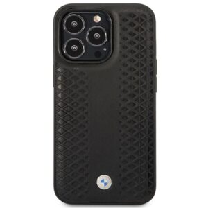 BMW BMHMP14X22RFGK dėklas Apple iPhone 14 Pro Max 6.7" juodos spalvos Leather Diamond Pattern MagSafe - Image 3