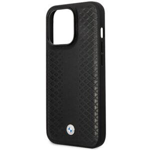 BMW BMHMP14X22RFGK dėklas Apple iPhone 14 Pro Max 6.7" juodos spalvos Leather Diamond Pattern MagSafe - Image 6