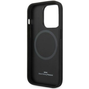 BMW BMHMP14X22RFGK dėklas Apple iPhone 14 Pro Max 6.7" juodos spalvos Leather Diamond Pattern MagSafe - Image 7