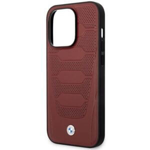 BMW BMHMP14L22RPSR dėklas Apple iPhone 14 Pro 6.1" burgundy Leather Seats Pattern MagSafe - Image 6