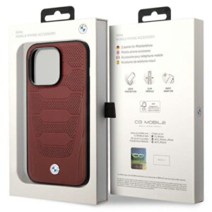 BMW BMHMP14L22RPSR dėklas Apple iPhone 14 Pro 6.1" burgundy Leather Seats Pattern MagSafe - Image 8
