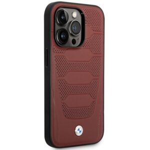 BMW BMHMP14X22RPSR dėklas Apple iPhone 14 Pro Max 6.7" burgundy Leather Seats Pattern MagSafe - Image 4