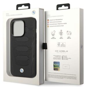 BMW BMHMP14L22RPSK dėklas Apple iPhone 14 Pro 6.1" juodos spalvos Leather Seats Pattern MagSafe - Image 8