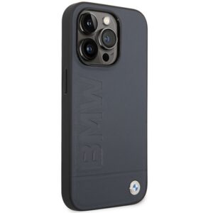 BMW BMHMP14XSLLNA Apple iPhone 14 Pro Max 6.7" navy kietas dėklas Leather Hot Stamp MagSafe - Image 4