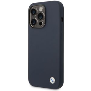 BMW BMHMP14XSILNA Apple iPhone 14 Pro Max 6.7" navy Silicone Metal Logo MagSafe Dėklas - Image 2