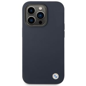BMW BMHMP14XSILNA Apple iPhone 14 Pro Max 6.7" navy Silicone Metal Logo MagSafe Dėklas - Image 3