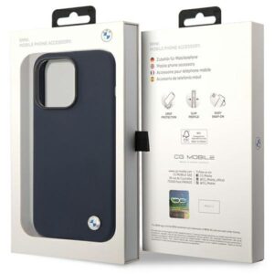 BMW BMHMP14XSILNA Apple iPhone 14 Pro Max 6.7" navy Silicone Metal Logo MagSafe Dėklas - Image 8