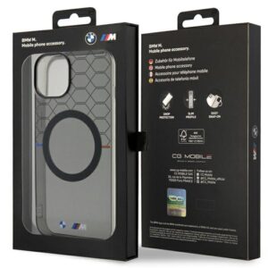 BMW BMHMP14SHGPK Apple iPhone 14 15 13 6.1" dėklas gray Pattern MagSafe - Image 8