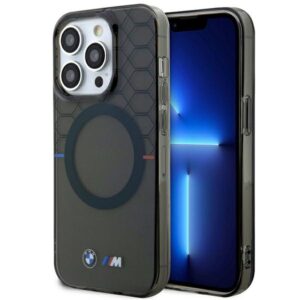 BMW BMHMP14LHGPK Apple iPhone 14 Pro 6.1" Grey Pattern MagSafe Dėklas - Image 1