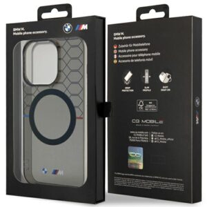 BMW BMHMP14LHGPK Apple iPhone 14 Pro 6.1" Grey Pattern MagSafe Dėklas - Image 8
