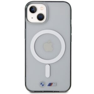 BMW BMHMP14SHCRS dėklas Apple iPhone 14 15 13 6.1" skaidrus kietas dėklas Silver Ring MagSafe - Image 3