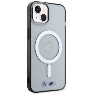 BMW BMHMP14SHCRS dėklas Apple iPhone 14 15 13 6.1" skaidrus kietas dėklas Silver Ring MagSafe - Image 4