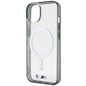BMW BMHMP14SHCRS dėklas Apple iPhone 14 15 13 6.1" skaidrus kietas dėklas Silver Ring MagSafe - Image 6