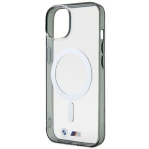 BMW BMHMP14MHCRS dėklas Apple iPhone 14 Plus 15 Plus 6.7" skaidrus kietas dėklas Silver Ring MagSafe - Image 6