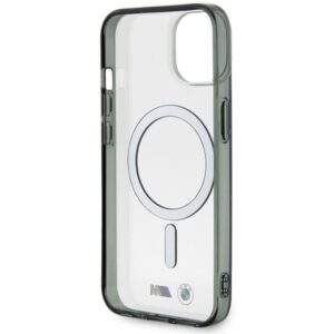 BMW BMHMP14MHCRS dėklas Apple iPhone 14 Plus 15 Plus 6.7" skaidrus kietas dėklas Silver Ring MagSafe - Image 7