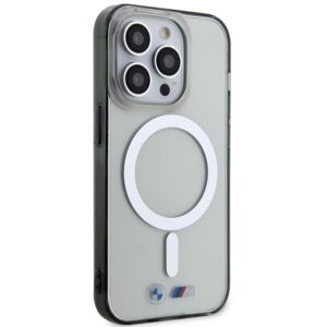 BMW BMHMP14LHCRS dėklas Apple iPhone 14 Pro 6.1" skaidrus kietas dėklas Silver Ring MagSafe - Image 4