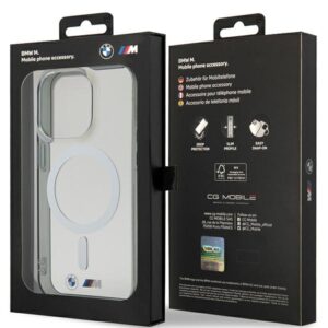 BMW BMHMP14LHCRS dėklas Apple iPhone 14 Pro 6.1" skaidrus kietas dėklas Silver Ring MagSafe - Image 8