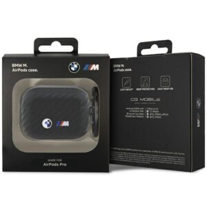 BMW BMAPWMPUCA2 AirPods Pro dėklas juodos spalvos Carbon Double Metal Logo - Image 3
