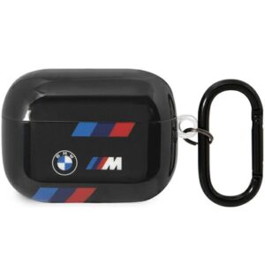 BMW BMAP222SOTK AirPods Pro 2 gen dėklas juodos spalvos Tricolor Stripes - Image 1