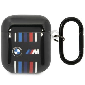 BMW BMA222SWTK AirPods 1/2 dėklas juodos spalvos Multiple Colored Lines