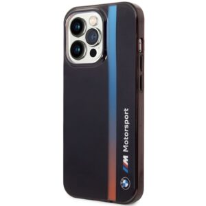 Dėklas BMW BMHCP14L22HVGV Apple iPhone 14 Pro 6.1" juodos spalvos IML Tricolor Stripe - Image 2