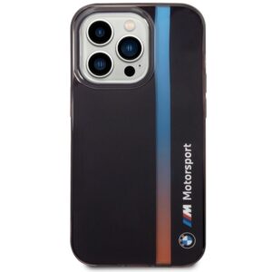 Dėklas BMW BMHCP14L22HVGV Apple iPhone 14 Pro 6.1" juodos spalvos IML Tricolor Stripe - Image 3