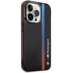 Dėklas BMW BMHCP14L22HVGV Apple iPhone 14 Pro 6.1" juodos spalvos IML Tricolor Stripe - Image 4