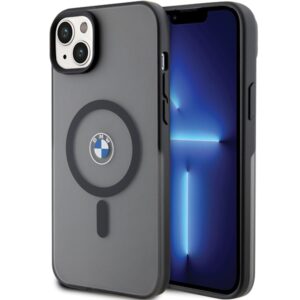 Dėklas BMW BMHMP14MDSLK Apple iPhone 14 Plus / 15 Plus 6.7" juodos spalvos kietas dėklas Signature MagSafe