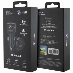 BMW charger BMCCMUSBCK PD-QC 3.0 20W Fast Charge juodos spalvos M Edition - Image 3