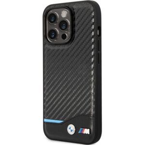 Dėklas BMW BMHCP13X22NBCK Apple iPhone 13 Pro Max 6.7" juodos spalvos kietas dėklas Leather Carbon - Image 2