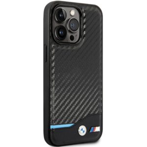 Dėklas BMW BMHCP13X22NBCK Apple iPhone 13 Pro Max 6.7" juodos spalvos kietas dėklas Leather Carbon - Image 4