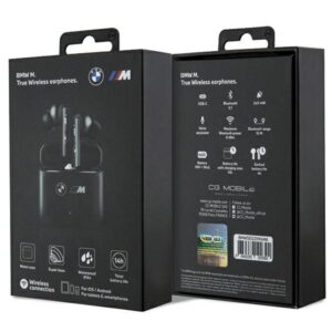 BMW Bluetooth ausinės BMWSES20MAMK TWS + docking station juodos spalvos M Collection - Image 5