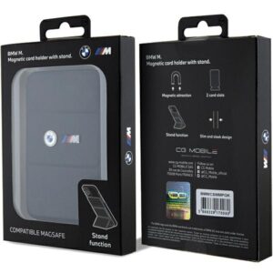 Wallet BMW Card Slot Stand BMWCSMMPGK juodos spalvos MagSafe M Edition Collection - Image 5