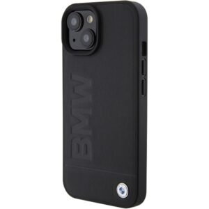 Dėklas BMW BMHMP15MSLLBK Apple iPhone 15 Plus 14 Plus 6.7" juodos spalvos MagSafe Leather Hot Stamp - Image 2