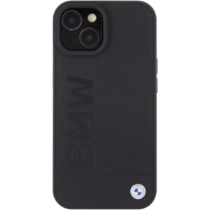 Dėklas BMW BMHMP15MSLLBK Apple iPhone 15 Plus 14 Plus 6.7" juodos spalvos MagSafe Leather Hot Stamp - Image 3