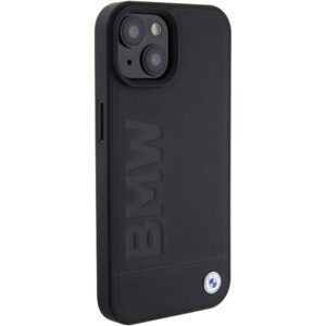 Dėklas BMW BMHMP15MSLLBK Apple iPhone 15 Plus 14 Plus 6.7" juodos spalvos MagSafe Leather Hot Stamp - Image 4