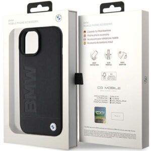 Dėklas BMW BMHMP15MSLLBK Apple iPhone 15 Plus 14 Plus 6.7" juodos spalvos MagSafe Leather Hot Stamp - Image 8