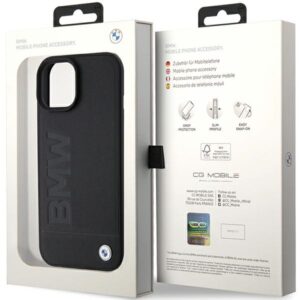 Dėklas BMW BMHCP15MSLLBK Apple iPhone 15 Plus   14 Plus 6.7" juodos spalvos Leather Hot Stamp - Image 8