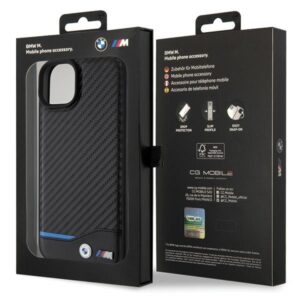 BMW BMHCP15M22NBCK Apple iPhone 15 Plus / 14 Plus 6.7" juodos spalvos Leather Carbon - Image 8
