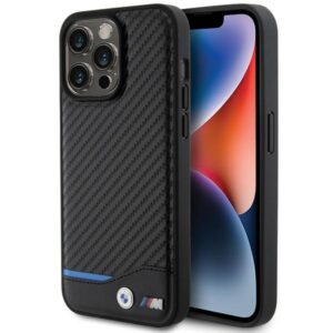 BMW BMHCP15X22NBCK Apple iPhone 15 Pro Max 6.7" juodos spalvos Leather Carbon