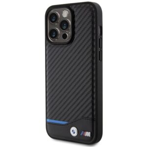 BMW BMHCP15X22NBCK Apple iPhone 15 Pro Max 6.7" juodos spalvos Leather Carbon - Image 2