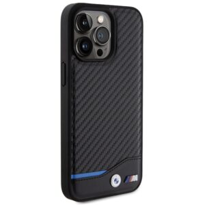 BMW BMHCP15X22NBCK Apple iPhone 15 Pro Max 6.7" juodos spalvos Leather Carbon - Image 4