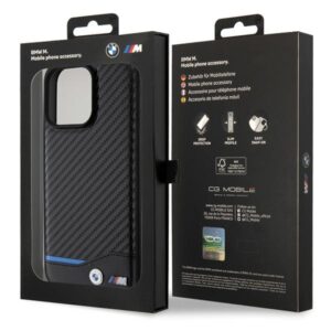 BMW BMHCP15X22NBCK Apple iPhone 15 Pro Max 6.7" juodos spalvos Leather Carbon - Image 8
