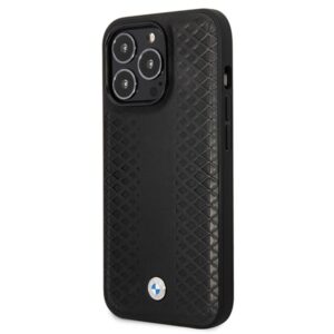 BMW BMHCP14L22RFGK Apple iPhone 14 Pro 6.1" juodos spalvos Leather Diamond Pattern - Image 2